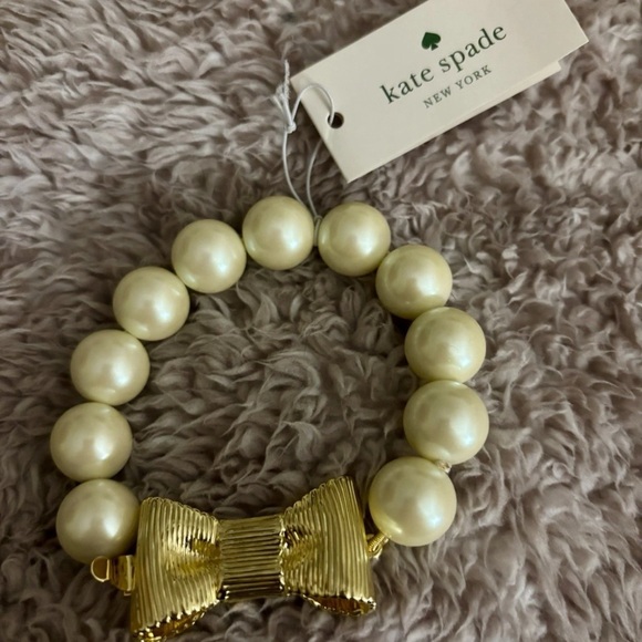 Kate Spade Gold Bow with Pearl Bracelet - Picture 3 of 4